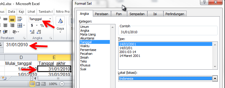 Format tanggal Indonesia